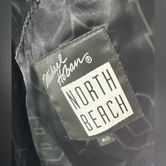 Michael Hoban RARE North Beach Leather Colorblock Moto Jacket Vintage Mens 40